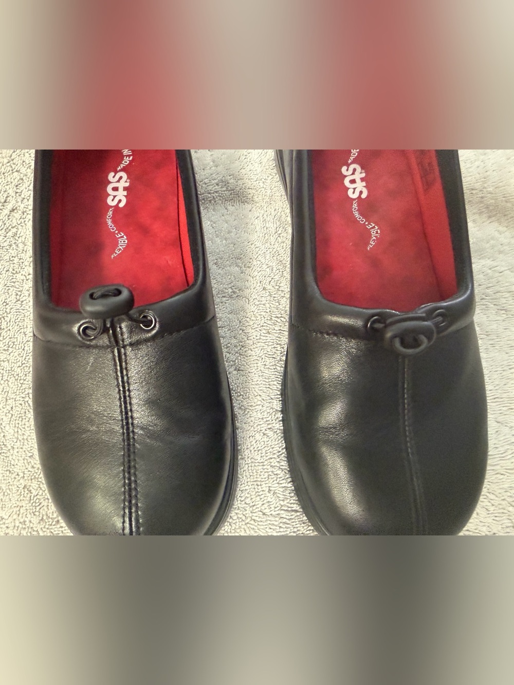 SAS Black Leather Slip-On Shoes 8.5 wide